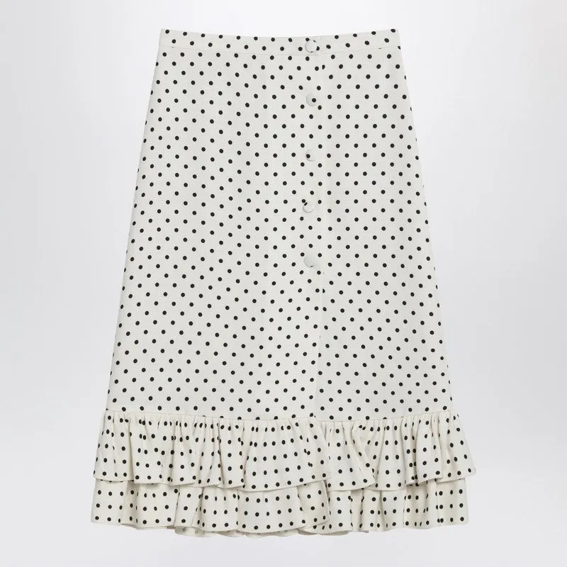 Ivory Polka-Dot Skirt With Ruffles made by Valentino