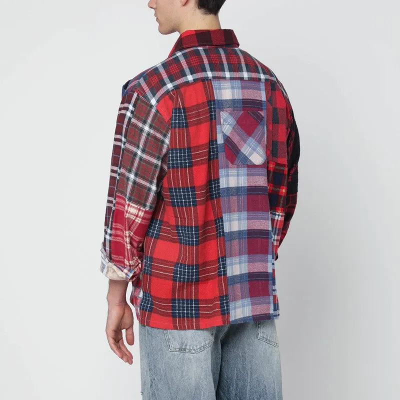 Cotton Patchwork Check Shirt sold by Wanan Luxury product image thumbnail 2