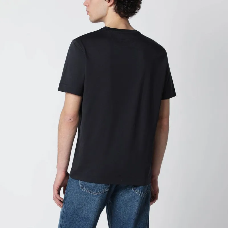 Navy Blue T-Shirt With Embroidered Logo sold by Wanan Luxury product image thumbnail 2
