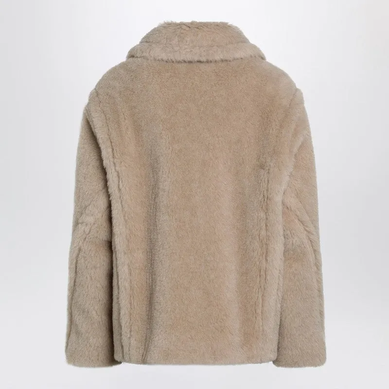 Light Beige Alpaca And Wool Teddy Cropped Coat sold by Wanan Luxury product image thumbnail 2
