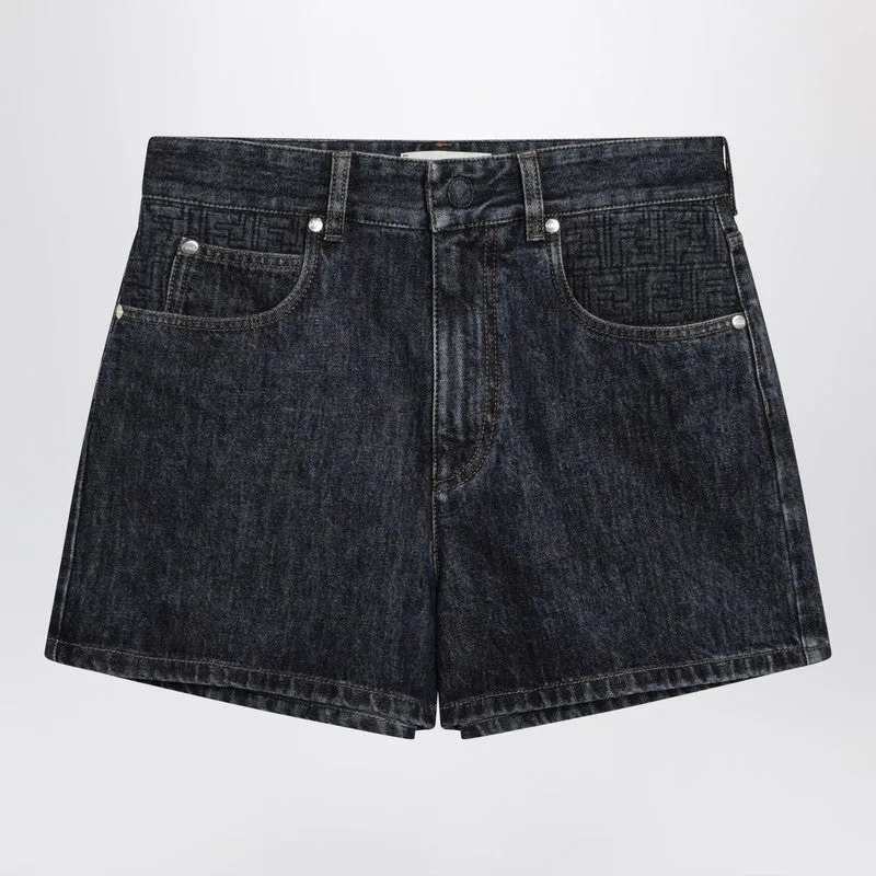 Dark Blue Denim Shorts sold by Wanan Luxury