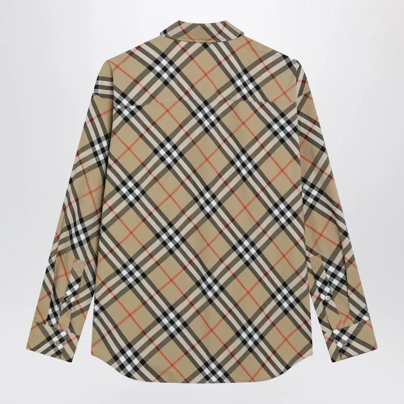 Beige Shirt With Check Pattern sold by Wanan Luxury product image thumbnail 2