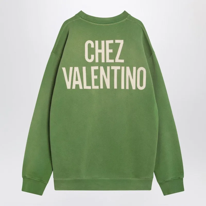 Crew Neck Sweatshirt Chez Valentino Green sold by Wanan Luxury product image thumbnail 2