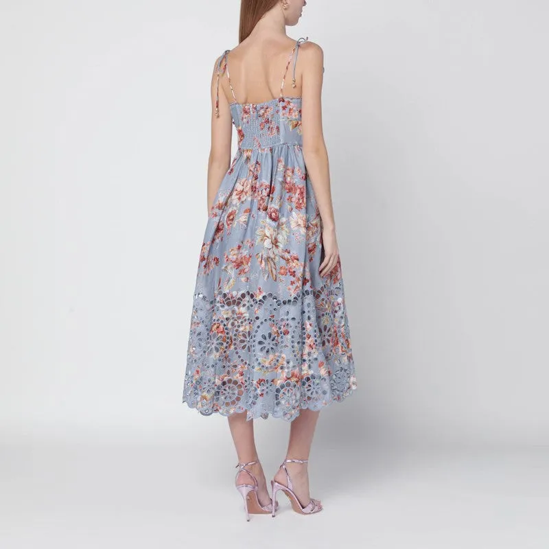 Floral-Print Linen Midi Dress sold by Wanan Luxury product image thumbnail 2