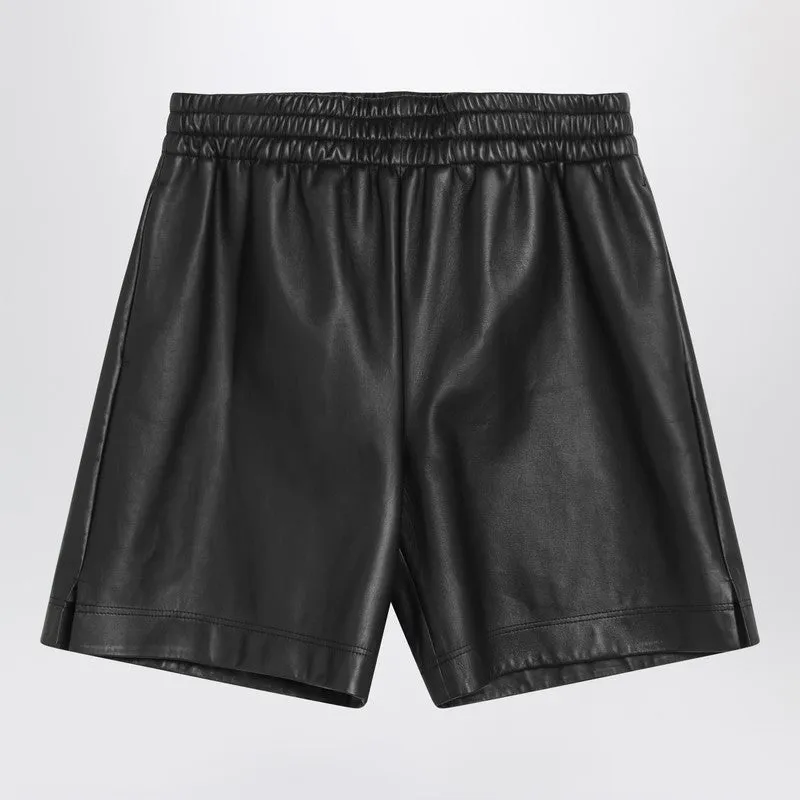 Black Leather Bermuda Shorts sold by Wanan Luxury