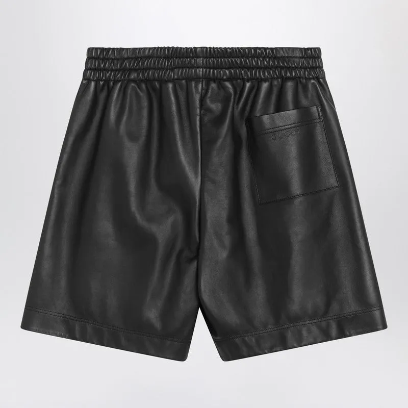 Black Leather Bermuda Shorts sold by Wanan Luxury product image thumbnail 2
