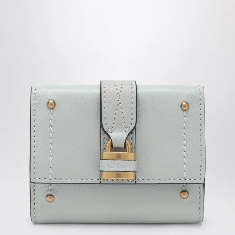 Paddington Mini Trifold Wallet In Aqua Blue Leather sold by Wanan Luxury