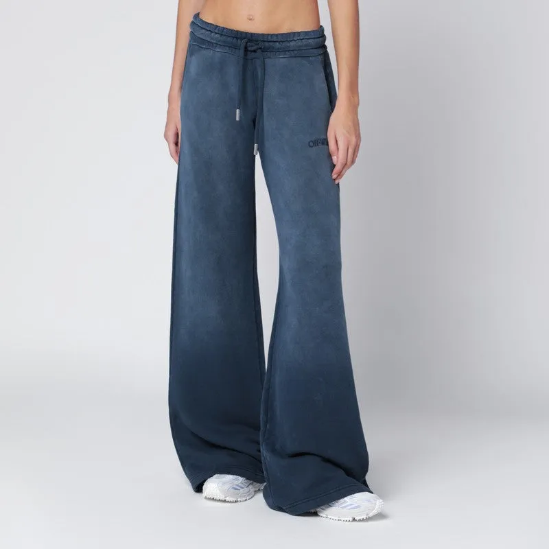 Blue Washed-Effect Jogging Trousers sold by Wanan Luxury