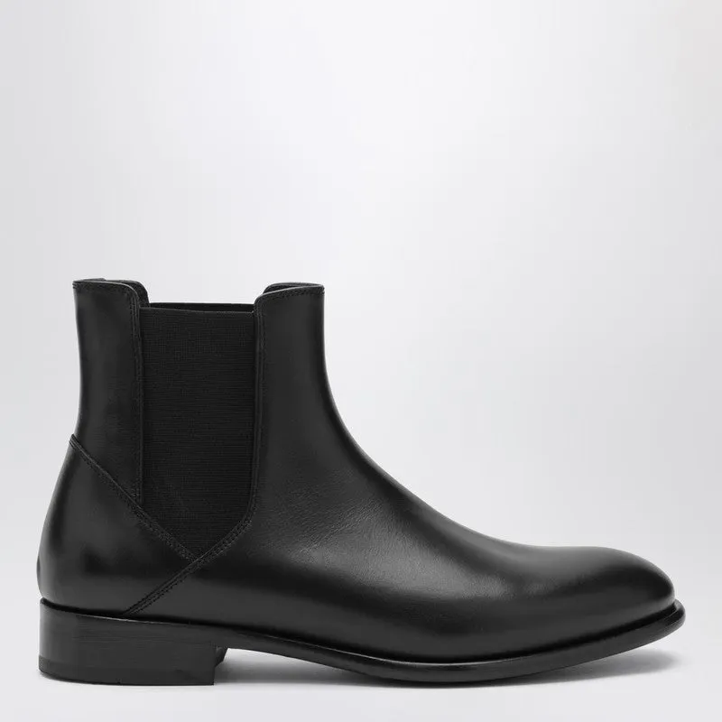 Black Smooth Leather Ankle Boots sold by Wanan Luxury
