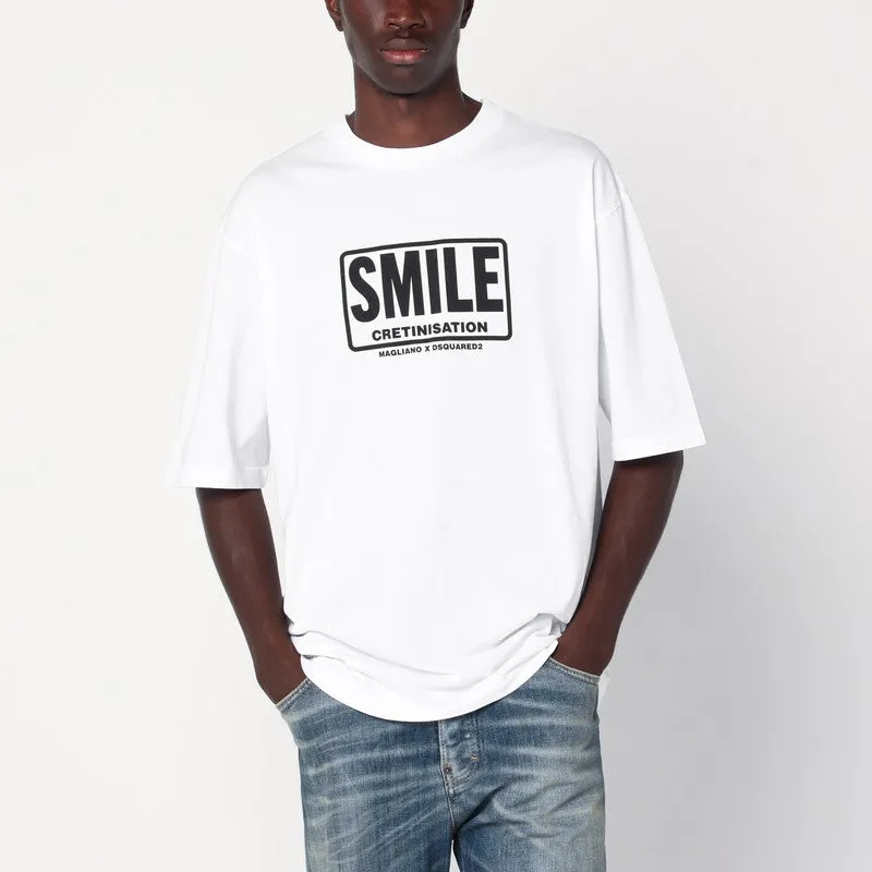 White T-Shirt With Logo Print sold by Wanan Luxury