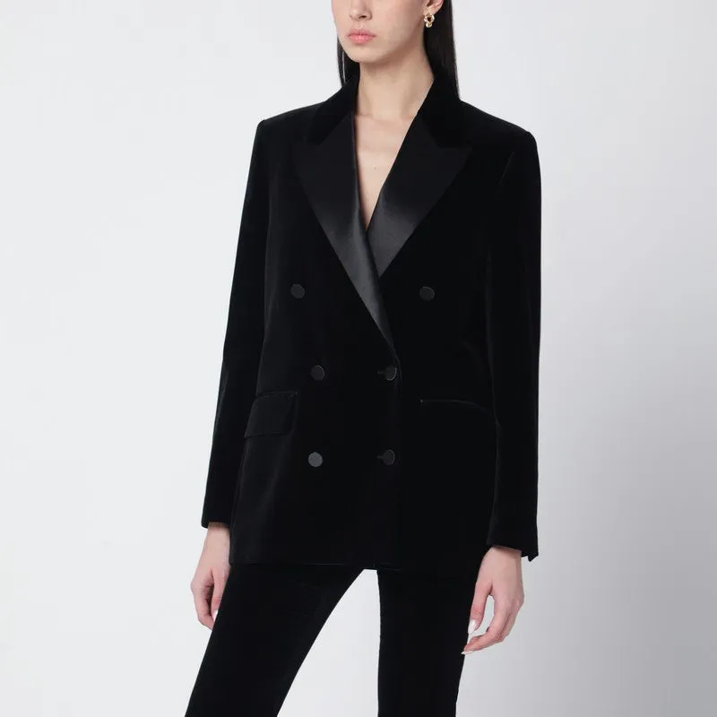 Black Velvet Jacket With Satin Lapels made by Golden Goose