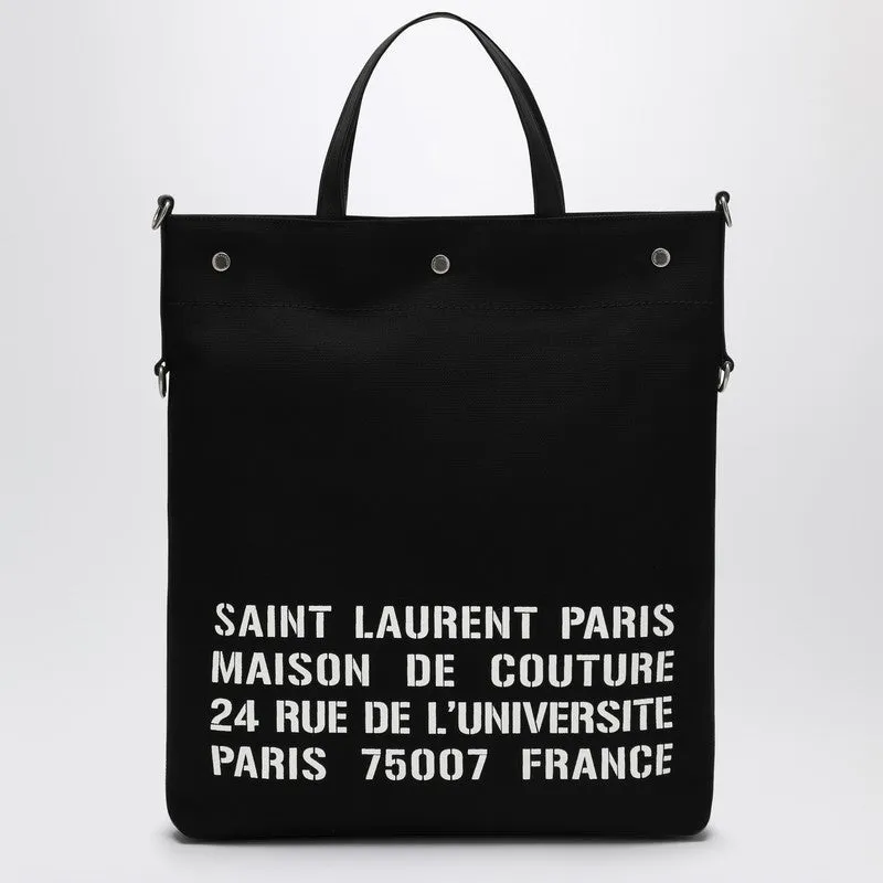 North/South Tote Bag In Black Canvas made by Yves Saint Laurent