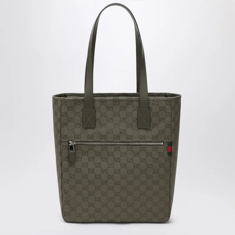 Medium Shopping Bag In Green Gg Fabric sold by Wanan Luxury