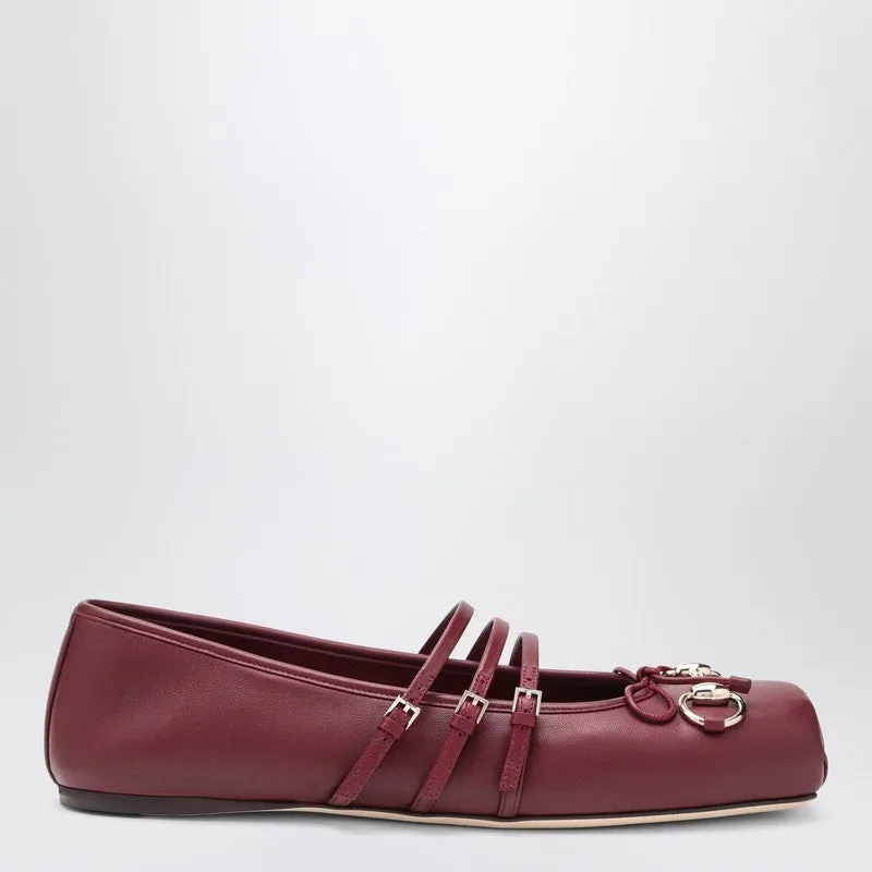 Ballet Flats In Rosso Ancora With Horsebit sold by Wanan Luxury