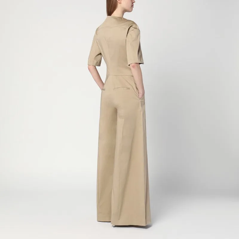 Sand Coloured Palazzo Jumpsuit In Cotton sold by Wanan Luxury product image thumbnail 2