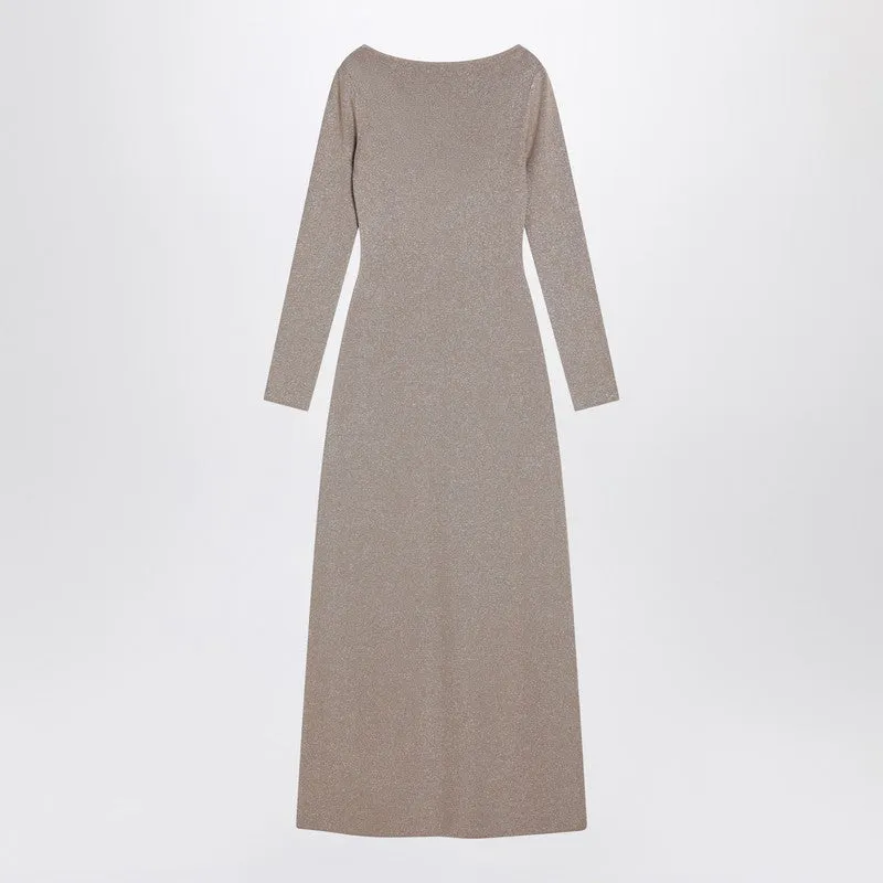 Beige Dress In Viscose And Lurex Yarn sold by Wanan Luxury