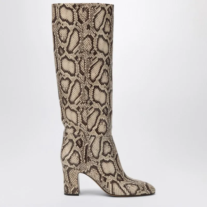 Lavinia Boots In Python-Printed Leather sold by Wanan Luxury