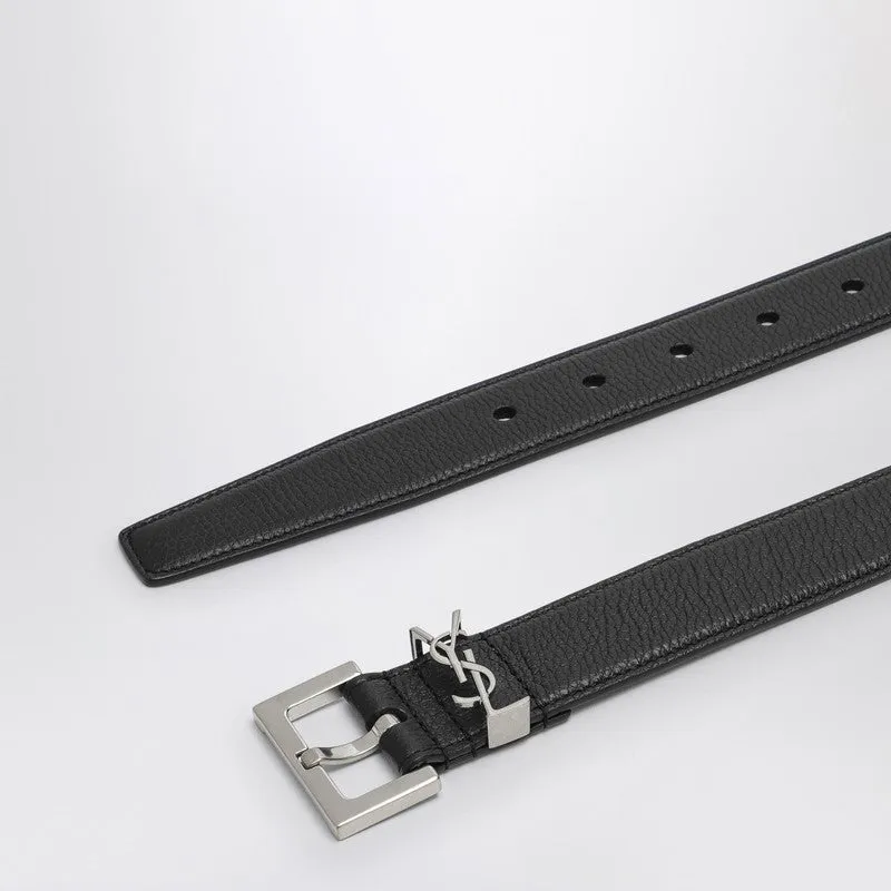 Black Cassandre Belt In Grained Leather sold by Wanan Luxury product image thumbnail 2