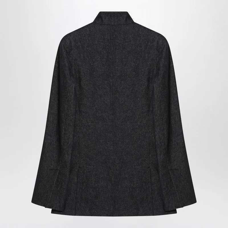 Midnight Blue Jacket In Cotton Denim Effect sold by Wanan Luxury product image thumbnail 2