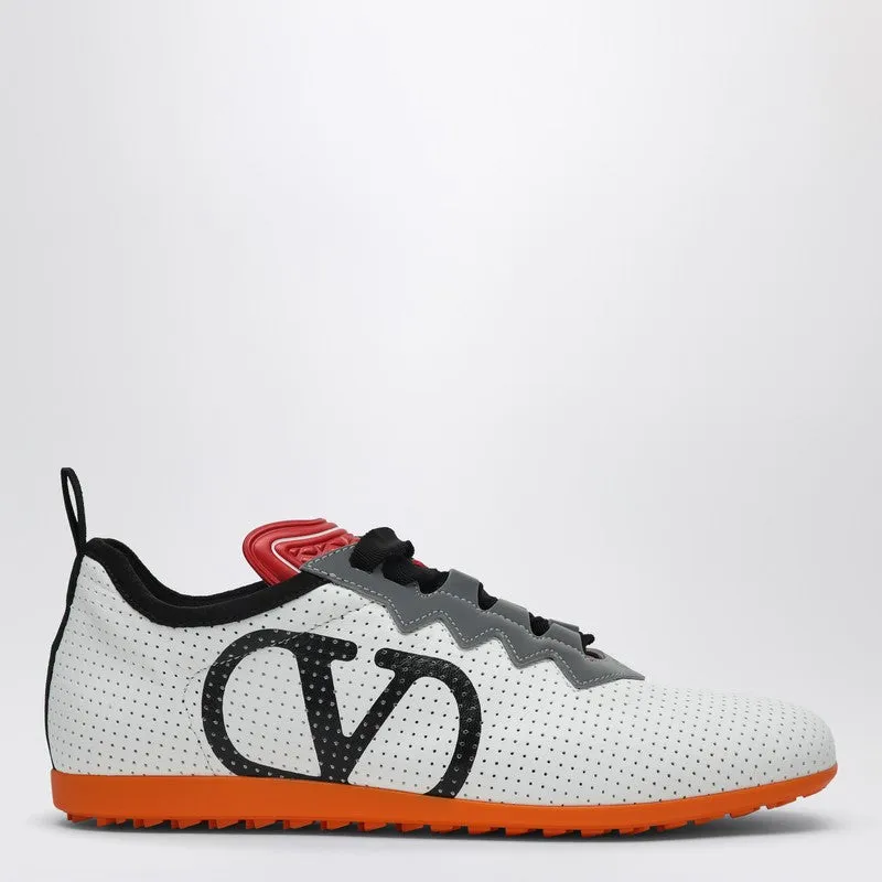 White Perforated Nappa Leather Chromathon Sneakers made by Valentino Garavani