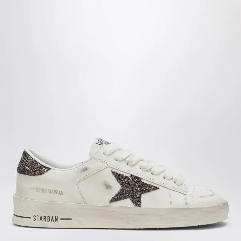 Stardan Sneaker In White Leather And Brown Glitter sold by Wanan Luxury