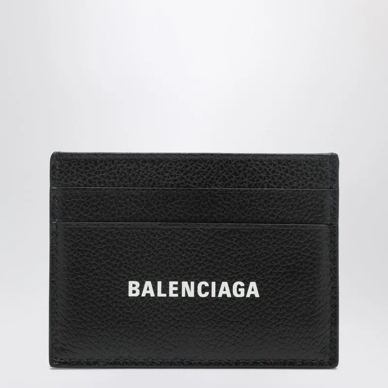 Cash Black Card Holder In Grained Leather sold by Wanan Luxury