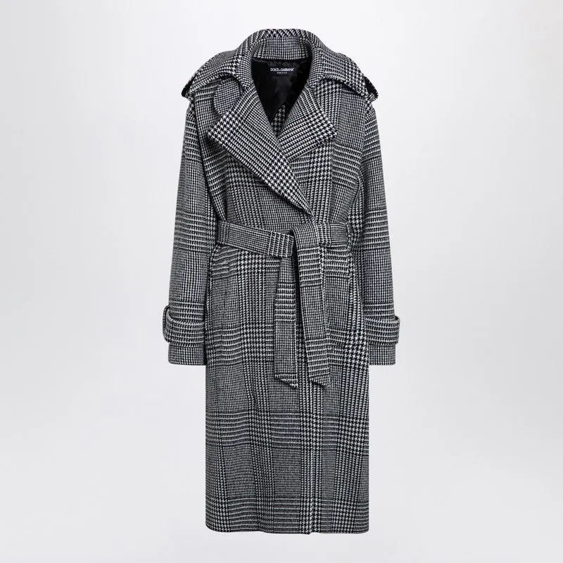 Houndstooth Wool Checked Coat sold by Wanan Luxury