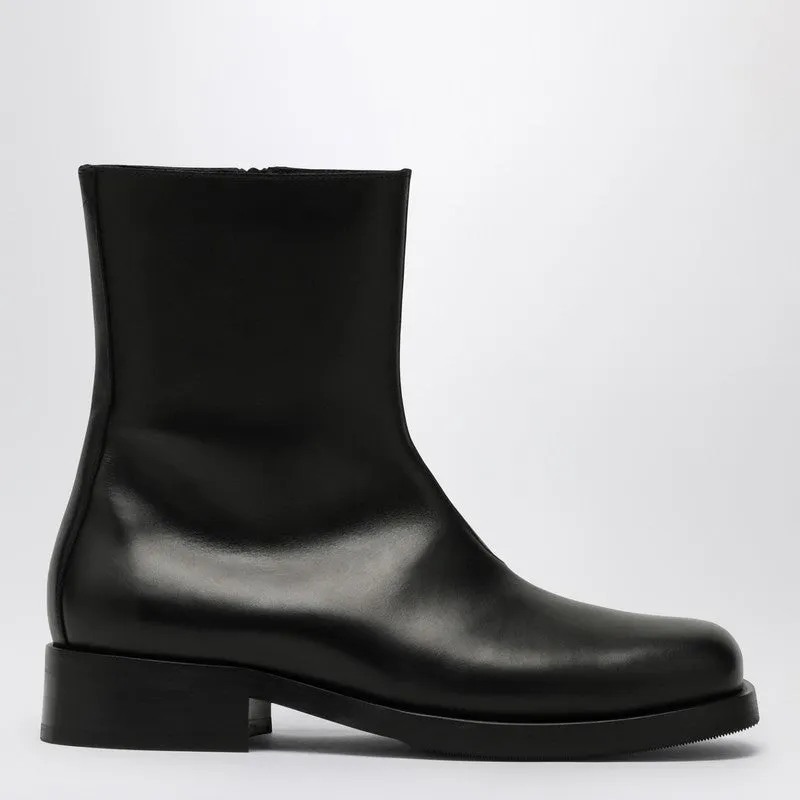 Black Leather Ankle Boot sold by Wanan Luxury