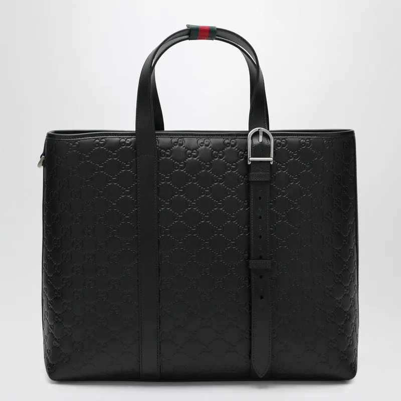 Large Black Gg Emblem Shopping Bag sold by Wanan Luxury