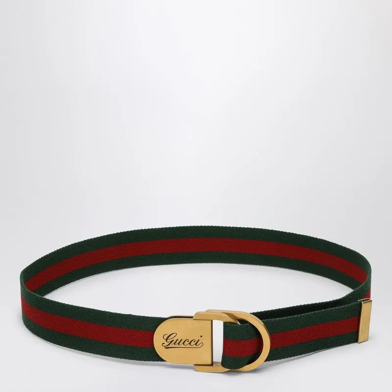 Belt With Web Motif And Logo Buckle made by Gucci