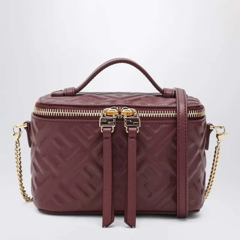 Dark Red Fendi Vanity Bag sold by Wanan Luxury