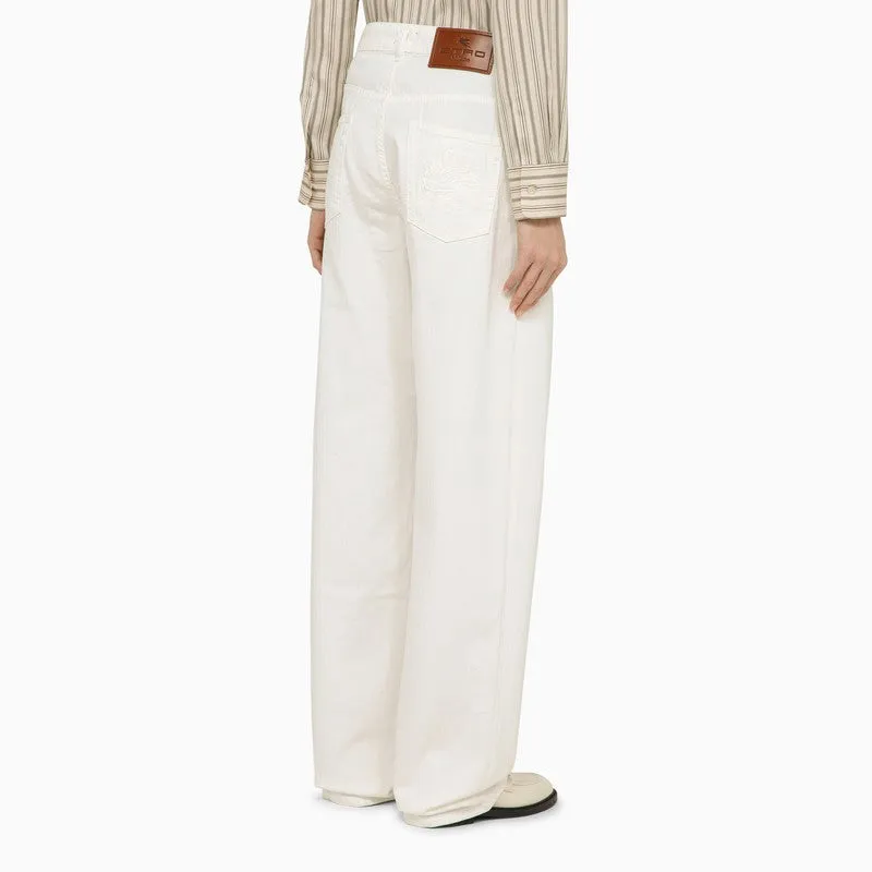 White Denim Baggy Jeans sold by Wanan Luxury product image thumbnail 2