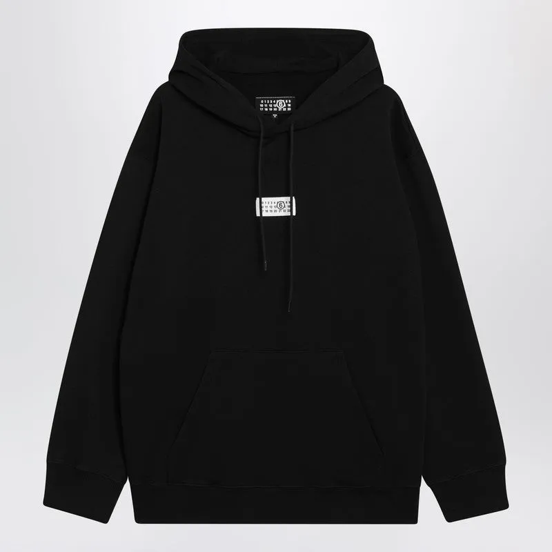 Black Numeric Cotton Hoodie sold by Wanan Luxury