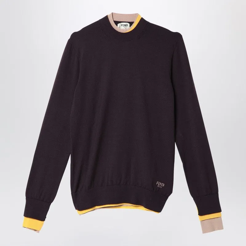 Aubergine Wool Jumper made by Fendi