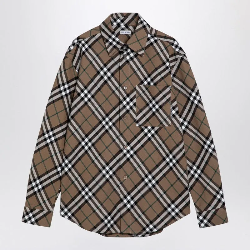 Beige Check Cotton Shirt sold by Wanan Luxury
