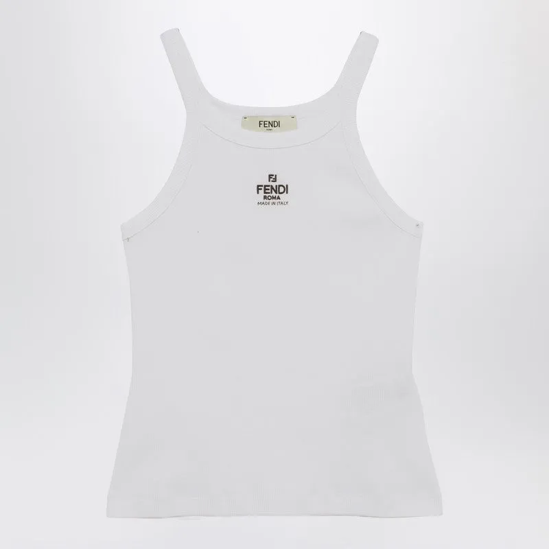 White Tank Top With Logo sold by Wanan Luxury