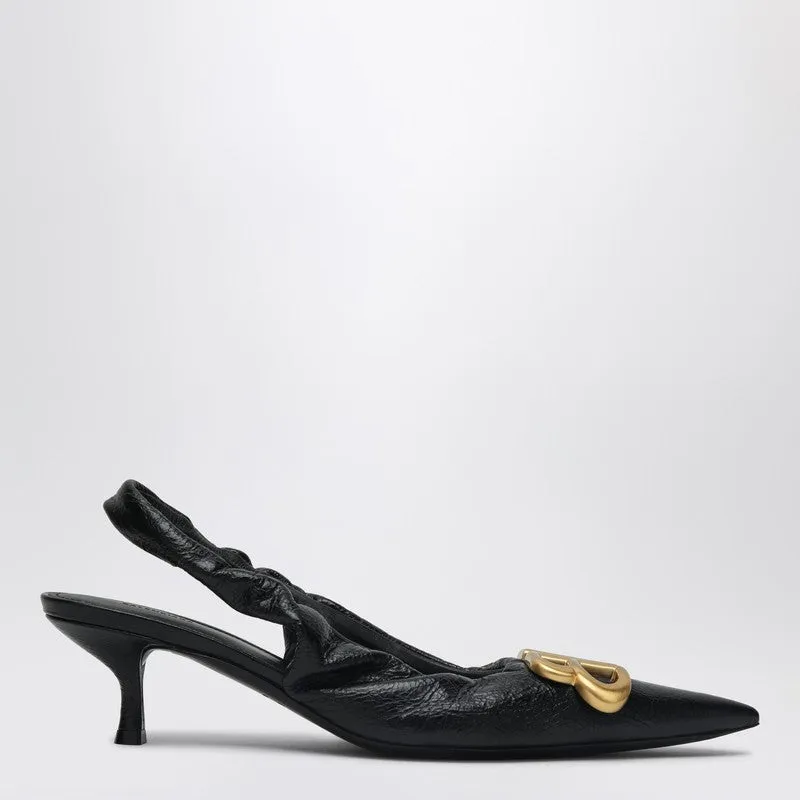 Monaco Black Slingback With Logo made by Balenciaga