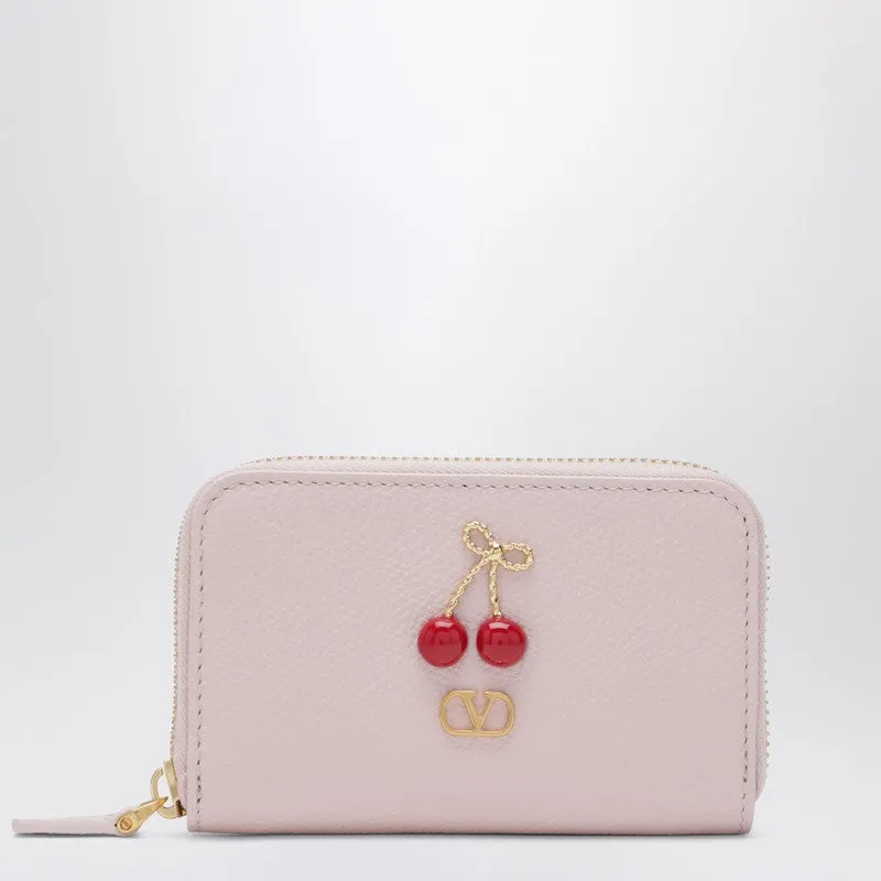 Quartz Pink Cherryfic Zip-Around Wallet made by Valentino Garavani