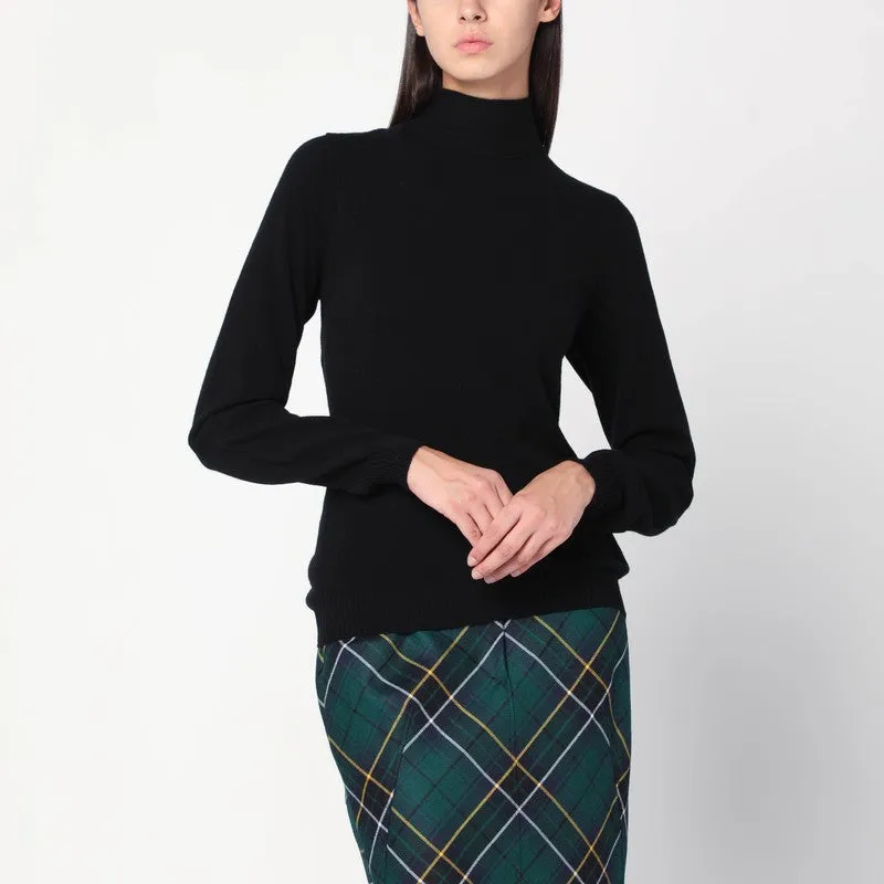 Black Turtleneck Sweater With Crossed Details made by Moschino