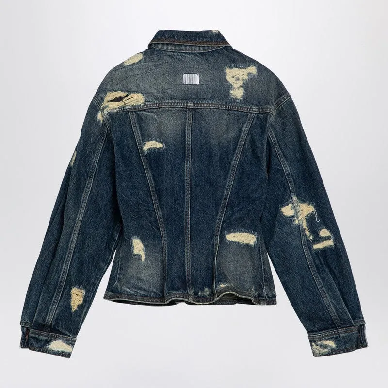 Washed Denim Jacket With Worn Details sold by Wanan Luxury product image thumbnail 2