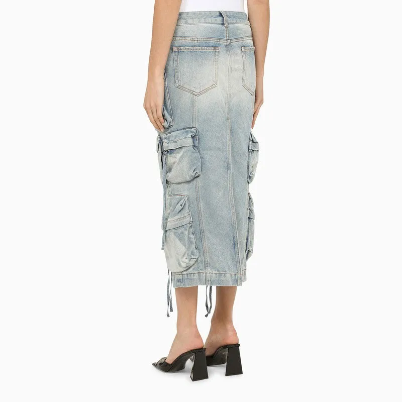 Blue Denim Cargo Midi Skirt sold by Wanan Luxury product image thumbnail 2