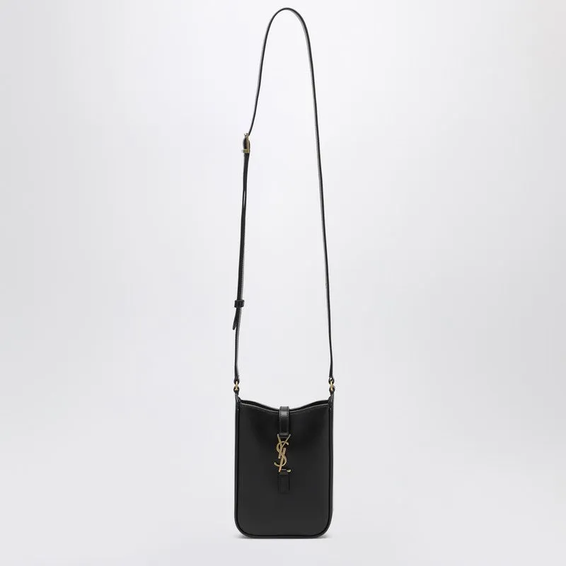 Black Leather 5 To 7 Mini Bag made by Yves Saint Laurent
