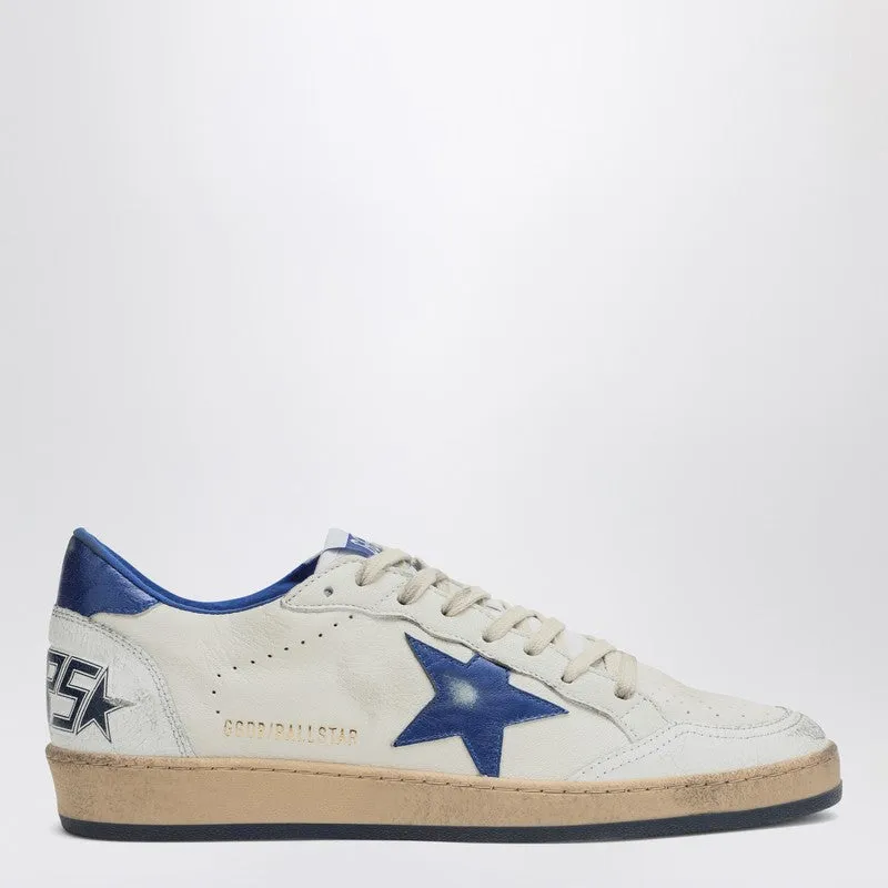 White/Metallic Blue Ballstar Sneakers sold by Wanan Luxury