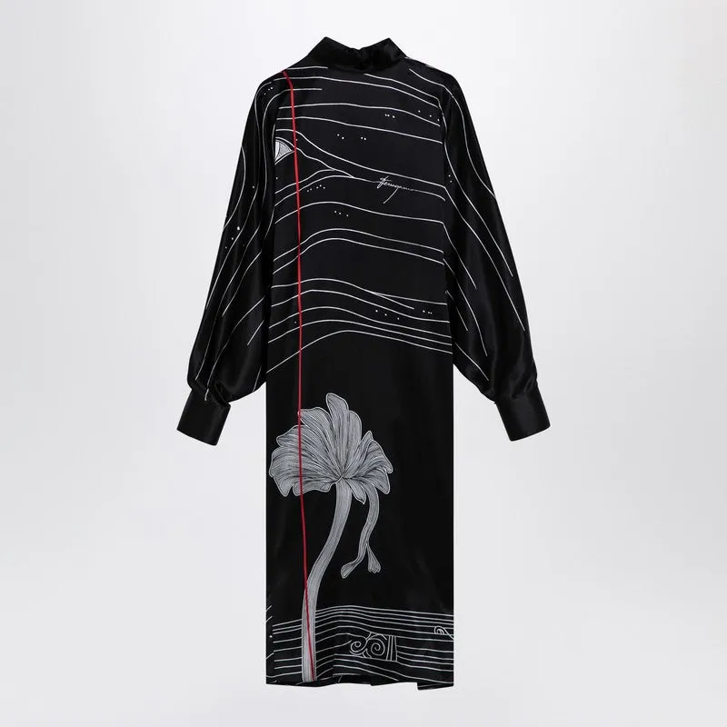 Black Silk Satin Midi Dress sold by Wanan Luxury