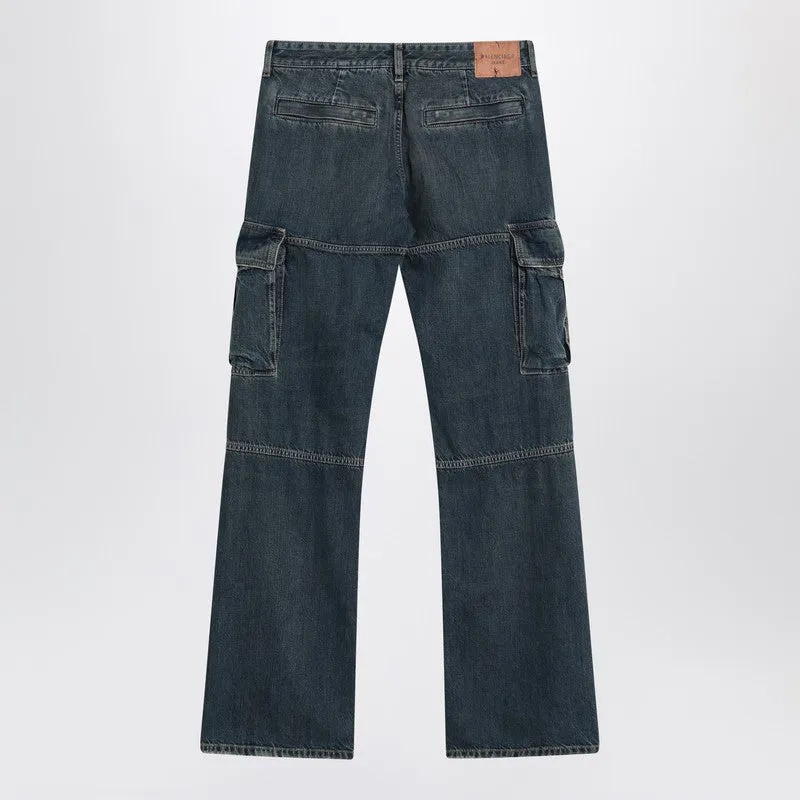 Blue Cargo Regular Jeans With A Faded Effect sold by Wanan Luxury product image thumbnail 2