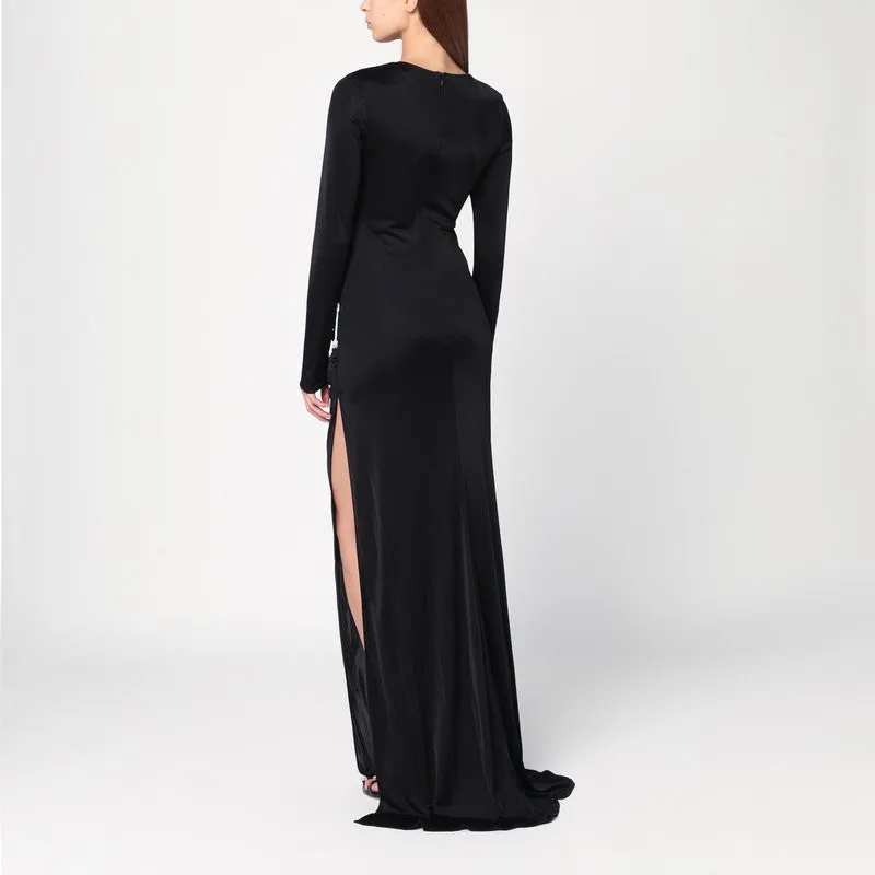 Long Black Dress With Brooch Detail sold by Wanan Luxury product image thumbnail 2