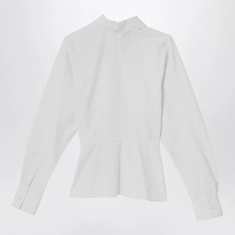 White Striped Cotton Shirt sold by Wanan Luxury product image thumbnail 2