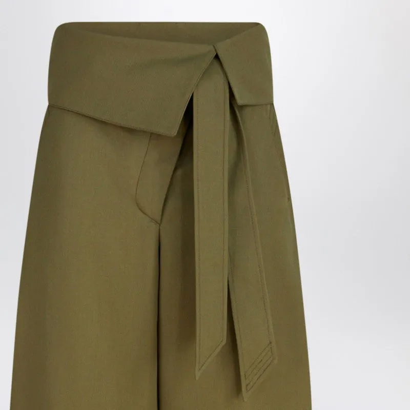 Military Green Wool Gabardine Trousers sold by Wanan Luxury product image thumbnail 2