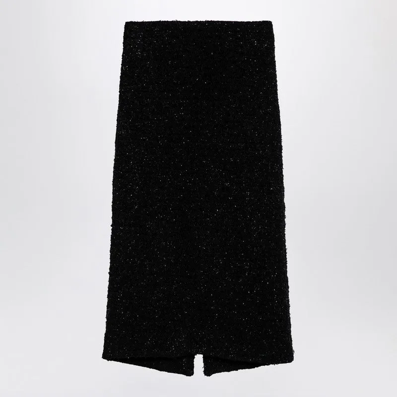 Black Tweed Midi Skirt sold by Wanan Luxury