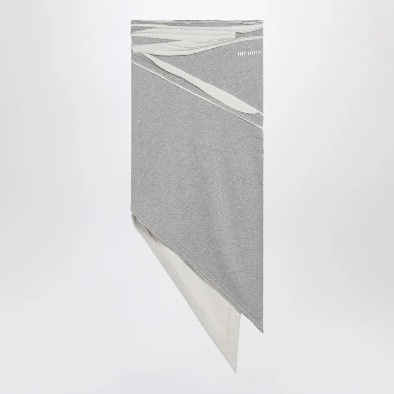 Asymmetric Grey Mélange Cotton Skirt made by The Attico